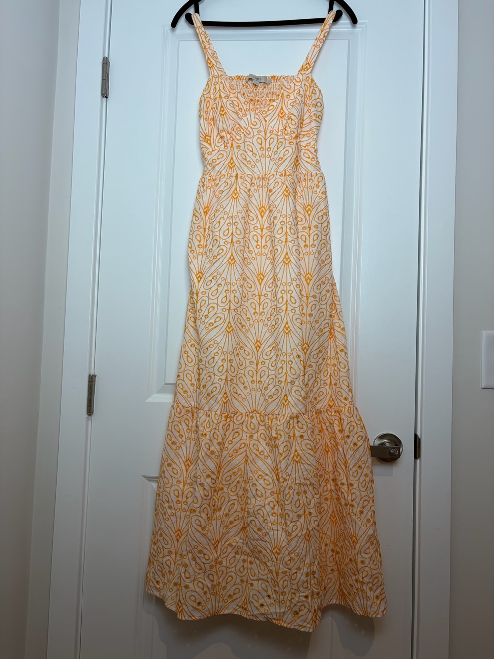 LOFT Yellow and Cream Patterned Maxi Dress